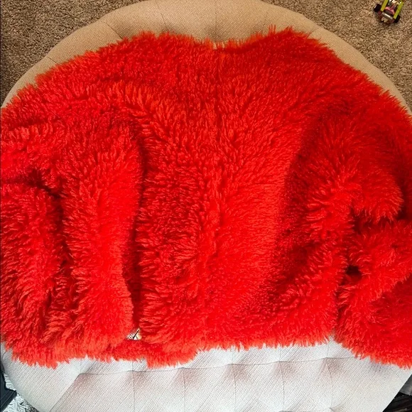 EUC. Free People Lena Teddy Jacket Orangish-red XS - Picture 11 of 11